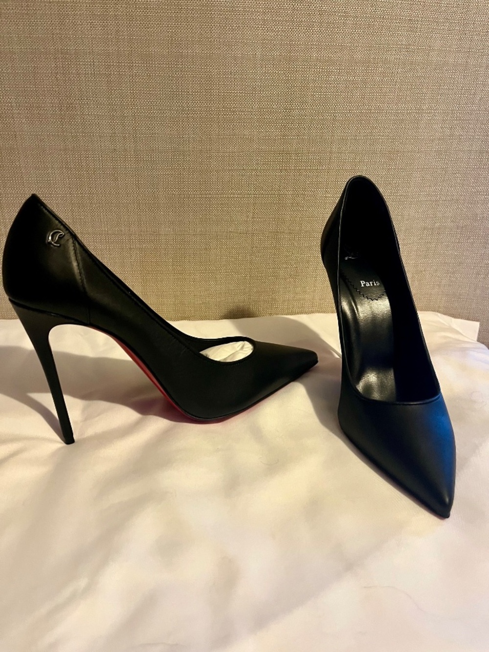 Christian Louboutin Sporty Kate 100 Black Heels EU 37.5 NEW w/ Box, Dust Bags - Picture 6 of 8